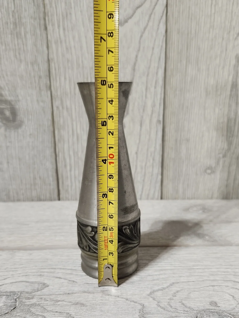 Vintage Pewter Norway Norsk Tinn Organic Leaf Art Nouveau Flow Pattern 6
